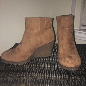 Merona Brown Wedge Booties